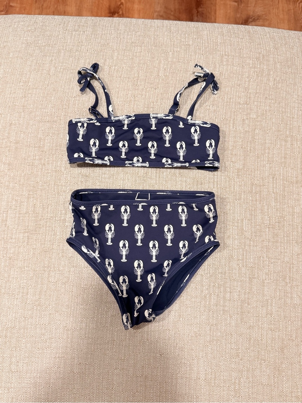 Vineyard Vines Navy and White Lobster Two-Piece Girls' Swim Set